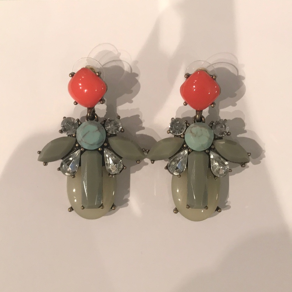 Bauble Bar Earrings turquoise, coral, grey